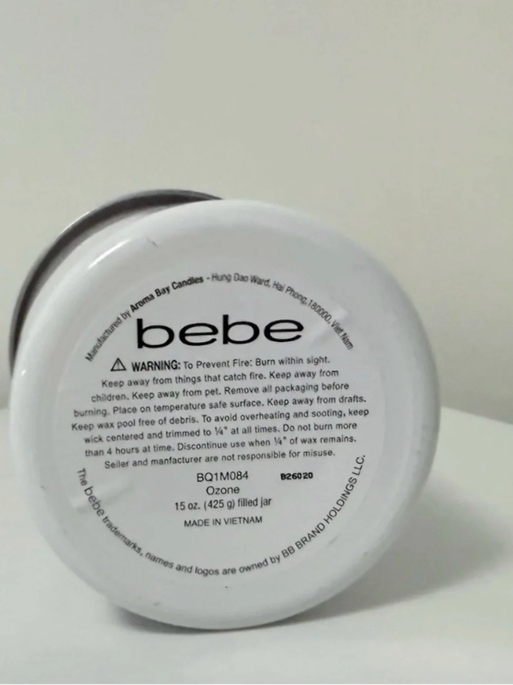 bebe White & Silver Bath Jar with Metallic Lid